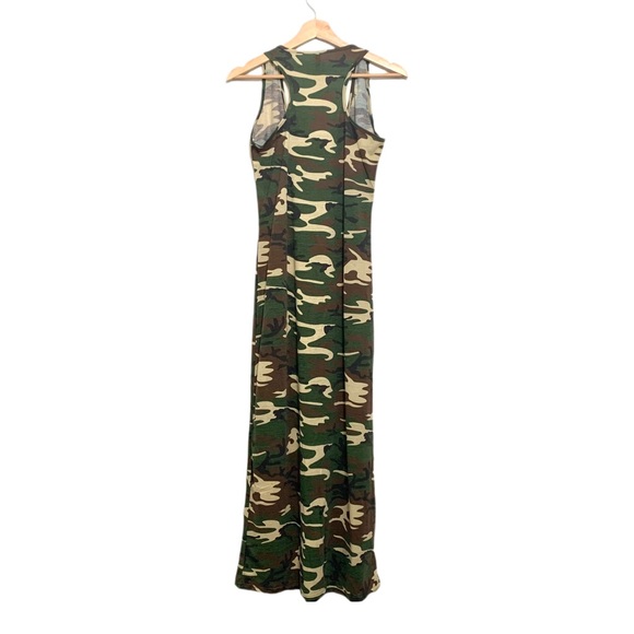 Camo Maxi Dress Racer Back “Limits None” Size XL NWOT - Picture 4 of 11